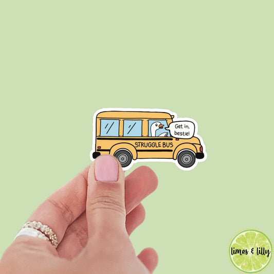 Struggle Bus Goose Funny Sticker | Trendy Sticker | Kindle Sticker | Book Club | Bookish Sticker | Farm Animals | Die Cut | Decal | Geese
