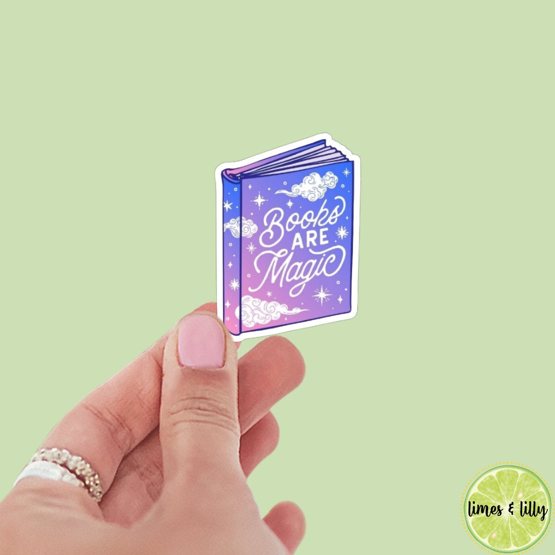 Books are Magic Sticker, book stickers, kindle, laptop, bookish stickers, decal, water bottle