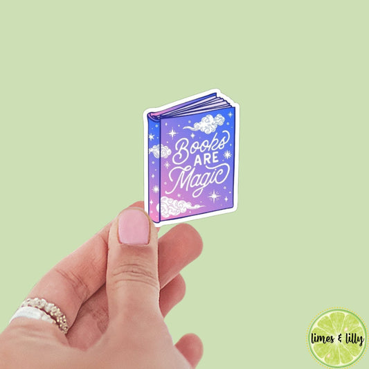 Books are Magic Sticker, book stickers, kindle, laptop, bookish stickers, decal, water bottle
