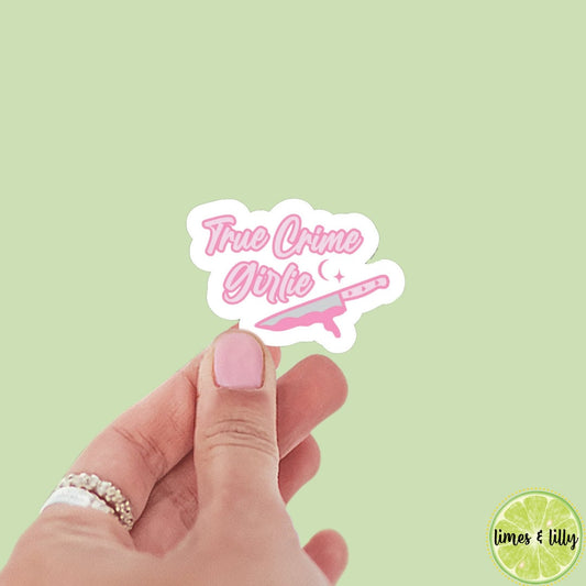 True Crime Girlie Vinyl Sticker | Kindle Stickers | Bookish Stickers | Water Bottle Stickers | Laptop Stickers