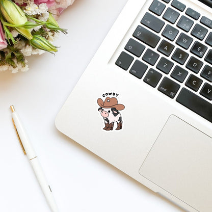 Cowdy Cow Sticker | Book Stickers | Cowboy Stickers | Cowgirl | Howdy Sticker | Bookish Stickers | Kindle Stickers | Decal
