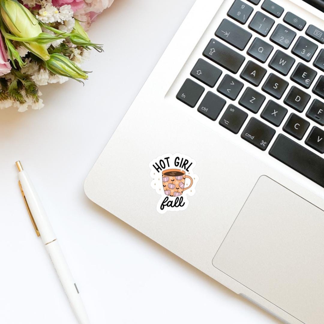 Hot Girl Fall Coffee Cup Sticker | Water Bottle Sticker | Bookish Stickers | Kindle Stickers | Vinyl