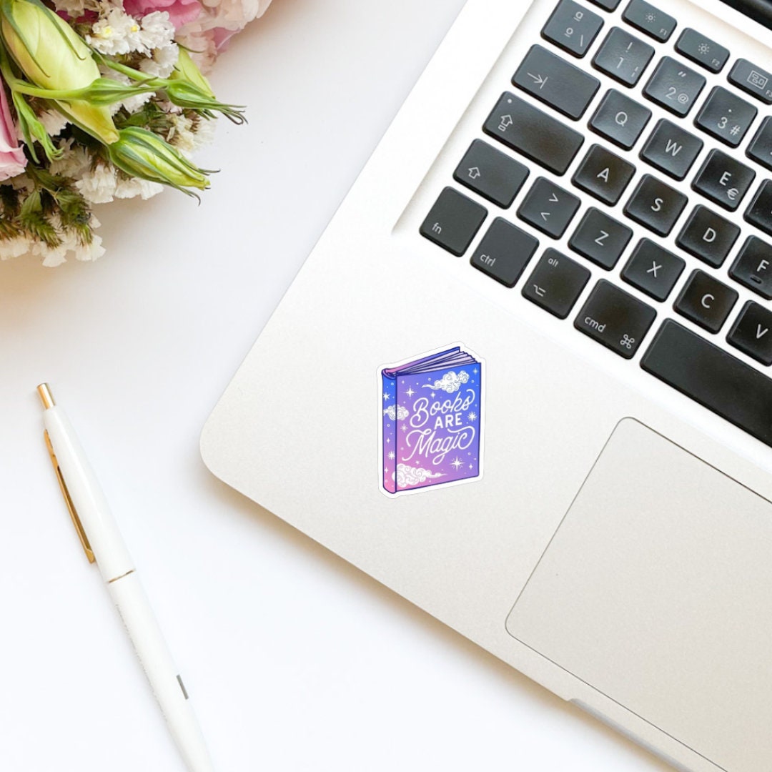 Books are Magic Sticker, book stickers, kindle, laptop, bookish stickers, decal, water bottle