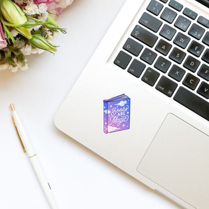 Books are Magic Sticker, book stickers, kindle, laptop, bookish stickers, decal, water bottle