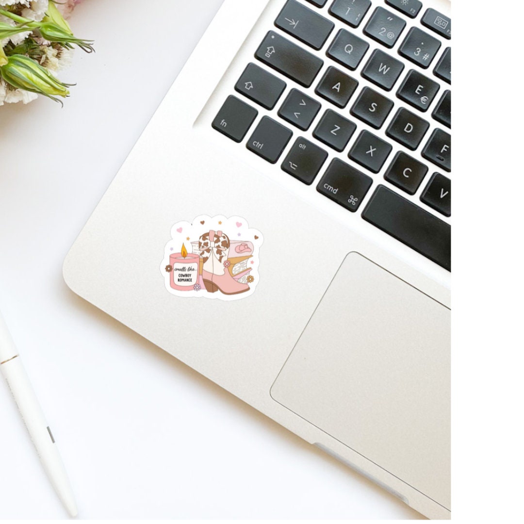 Smells Like Cowboy Romance Vinyl Sticker | Book Sticker | Girly | Water Bottle Sticker | Bookish Stickers | Kindle Sticker | Book Lover