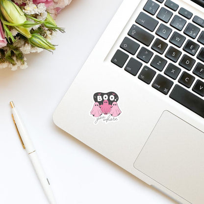 Boo You Whore Pink Ghosts Book Sticker | Water Bottle Sticker | Bookish Stickers | Kindle Stickers | Halloween | Fall