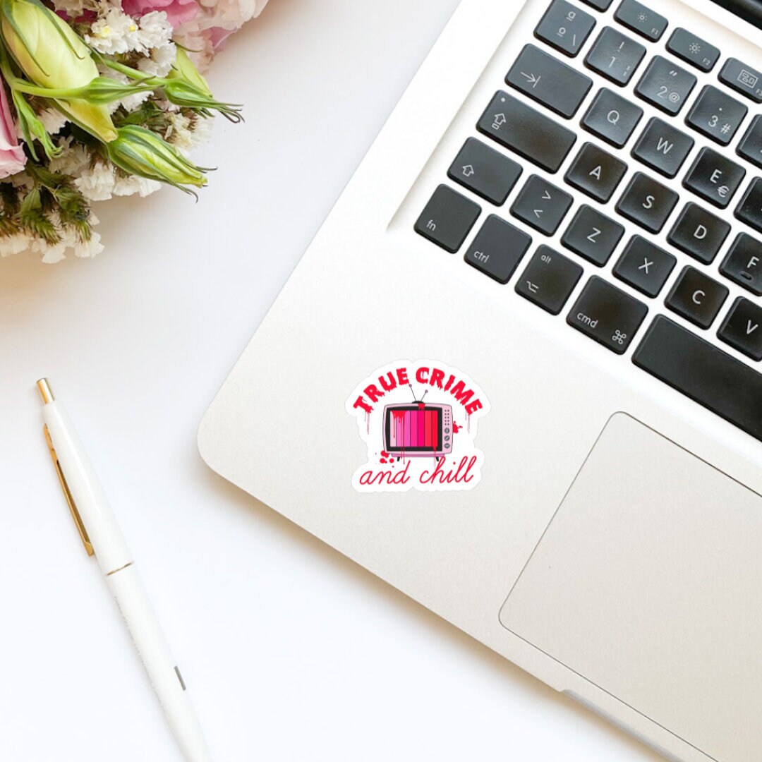 True Crime and Chill Vinyl Sticker | Kindle Stickers | Bookish Stickers | Water Bottle Stickers | Laptop Stickers