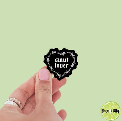 Smut Lover Thorn Thorny Spiky Black Heart Vinyl Sticker| Bookish Stickers | Kindle Stickers | Laptop Sticker | Water Bottle Sticker