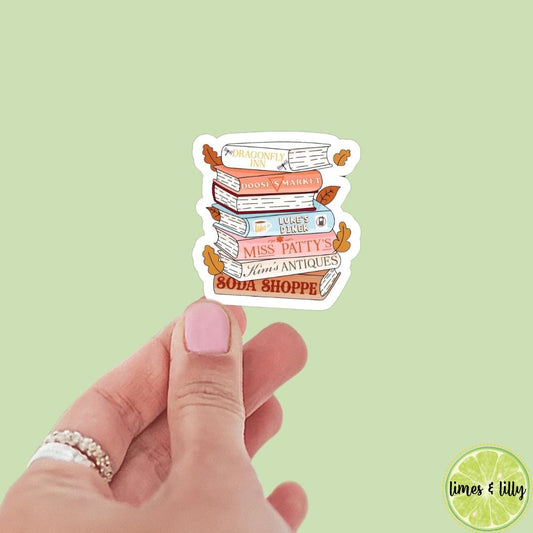 Gilmore Girls Sticker | Stars Hollow Stores Book Stack Sticker | TV Show Inspired | Kindle Stickers | Bookish Stickers | Mood Reader