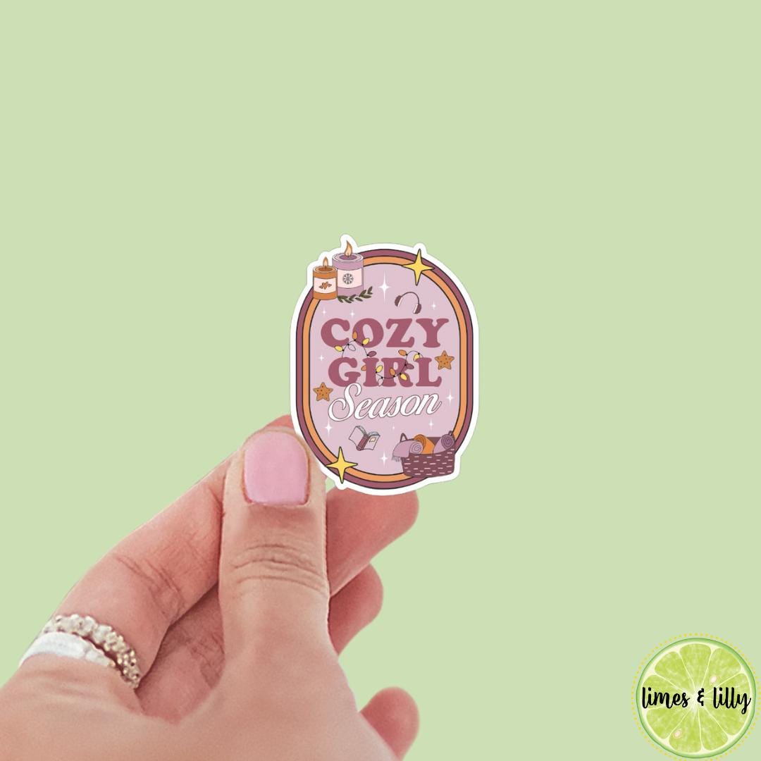Cozy Girl Season Sticker | Book Sticker | Girly | Bookish Stickers | Kindle Sticker | Book Lover | Retro