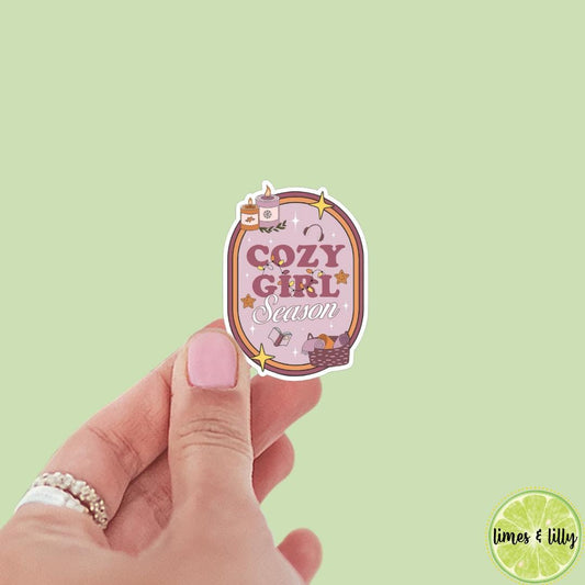 Cozy Girl Season Sticker | Book Sticker | Girly | Bookish Stickers | Kindle Sticker | Book Lover | Retro