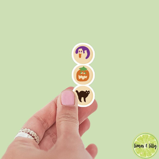 Halloween Cookies Sticker | Ghost, Pumpkin, Black Cat Cookies Sticker | Kindle Stickers | Vinyl Sticker | Laptop | Water Bottle