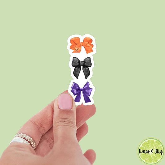 Halloween Fall Coquette Bows Stack Sticker | Water Bottle Sticker | Bookish Stickers | Kindle Stickers