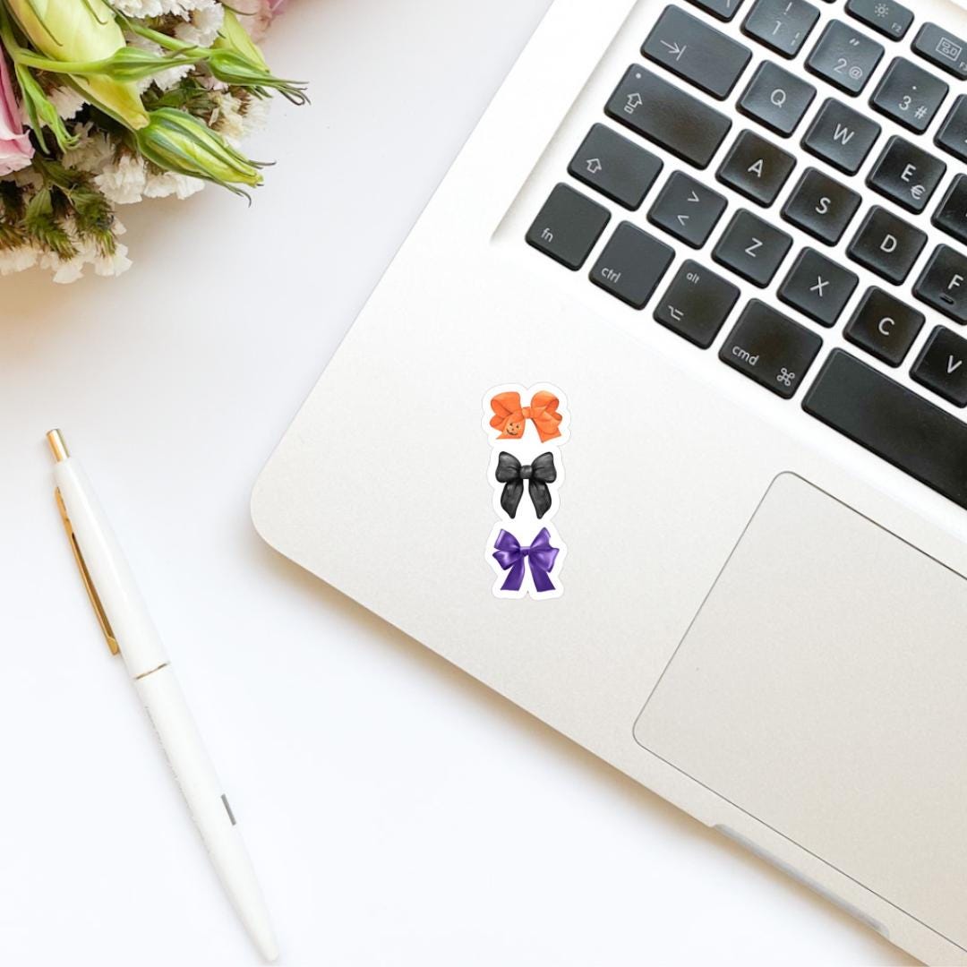 Halloween Fall Coquette Bows Stack Sticker | Water Bottle Sticker | Bookish Stickers | Kindle Stickers