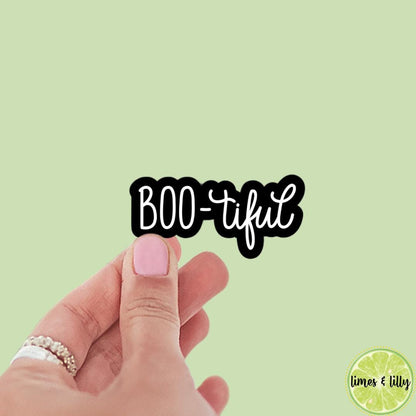 Boo-tiful Beautiful Halloween Fall Sticker | Water Bottle Sticker | Bookish Stickers | Kindle Stickers