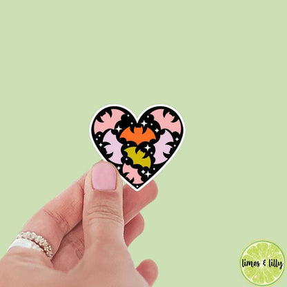 Halloween Bats Heart Fall Sticker | Water Bottle Sticker | Bookish Stickers | Kindle Stickers
