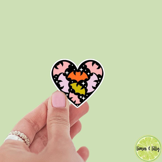 Halloween Bats Heart Fall Sticker | Water Bottle Sticker | Bookish Stickers | Kindle Stickers