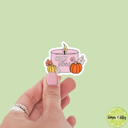 Cozy Vibes Candle Fall Sticker | Water Bottle Sticker | Bookish Stickers | Kindle Stickers