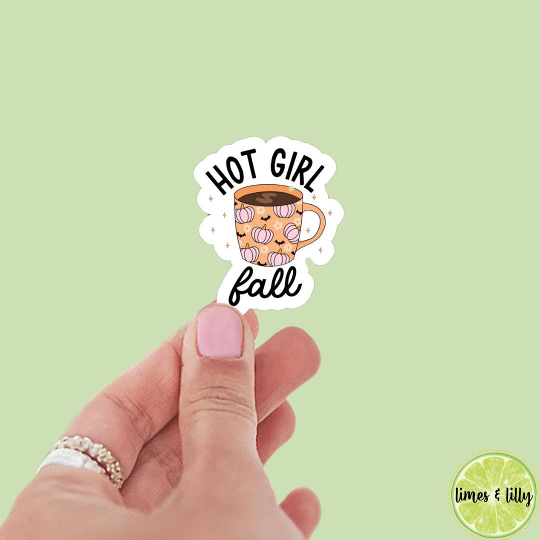 Hot Girl Fall Coffee Cup Sticker | Water Bottle Sticker | Bookish Stickers | Kindle Stickers | Vinyl