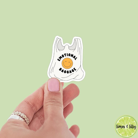 Emotional Baggage Bag Trash Sticker | Kindle Sticker | Bookish Stickers | Trendy Stickers | Mental Health