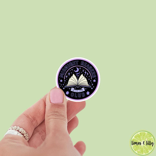 Midnight Readers Book Club Sticker | Book Stickers | Kindle Stickers | Bookish Stickers | Water Resistant | One More Chapter