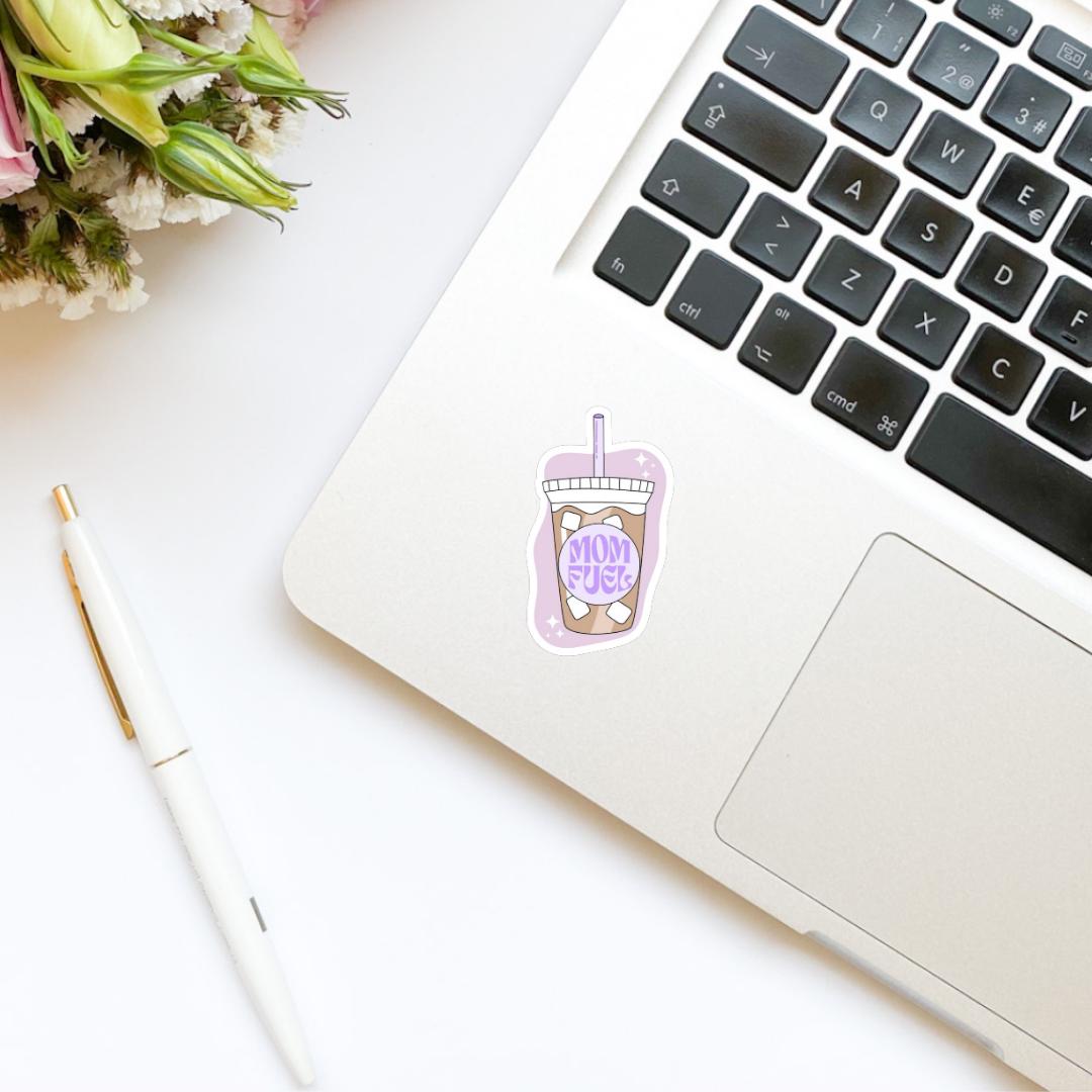 Mom Fuel Iced Coffee Sticker | Kindle Sticker | Bookish Stickers | Bookish Sticker | Laptop Sticker | Quotes