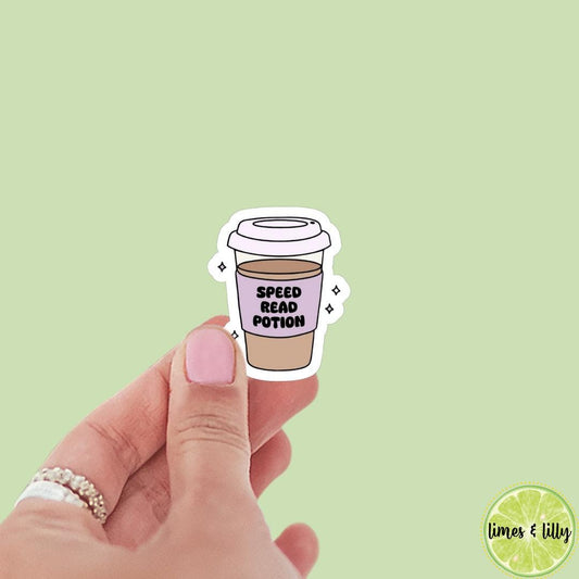 Speed Read Potion Sticker | Coffee Sticker, Kindle Stickers, Bookish Stickers | Trendy Stickers |