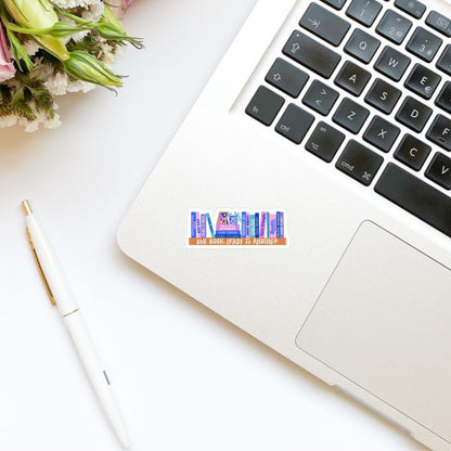One Book Leads to Another Romance Tropes Bookshelf Sticker | Book Sticker | Girly | Water Bottle Sticker | Bookish Stickers | Kindle Sticker
