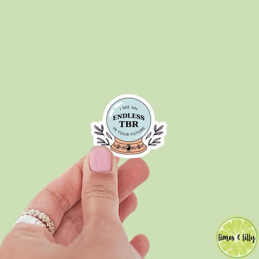 I See an Endless TBR in Your Future Crystal Ball Sticker | Kindle Stickers | Bookish Stickers | Bookish Sticker | Mood Reader