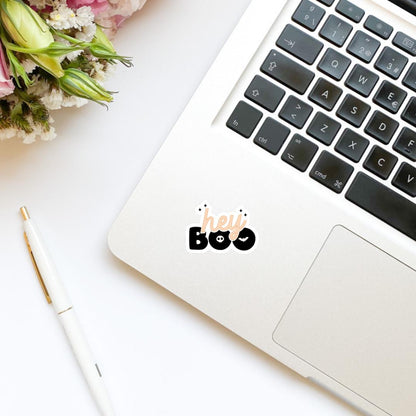Hey Boo Bats Skulls Sticker | Cauldron | Fall | Halloween Stickers | Kindle Stickers | Vinyl Sticker | Laptop | Water Bottle