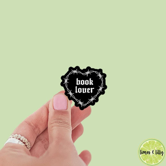 Book Lover Thorn Thorny Spiky Black Heart Vinyl Sticker| Bookish Stickers | Kindle Stickers | Laptop Sticker | Water Bottle Sticker
