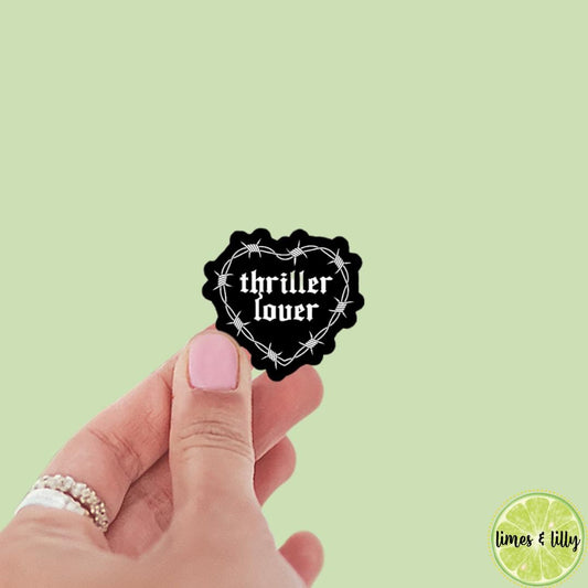 Thriller Book Lover Thorn Thorny Spiky Black Heart Vinyl Sticker| Bookish Stickers | Kindle Stickers | Laptop Sticker | Water Bottle Sticker