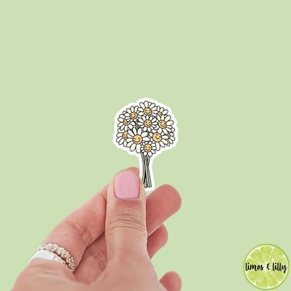 Flower Floral Daisy Bouquet Spring Summer Sticker | Kindle Sticker | Bookish Stickers | Laptop Sticker |
