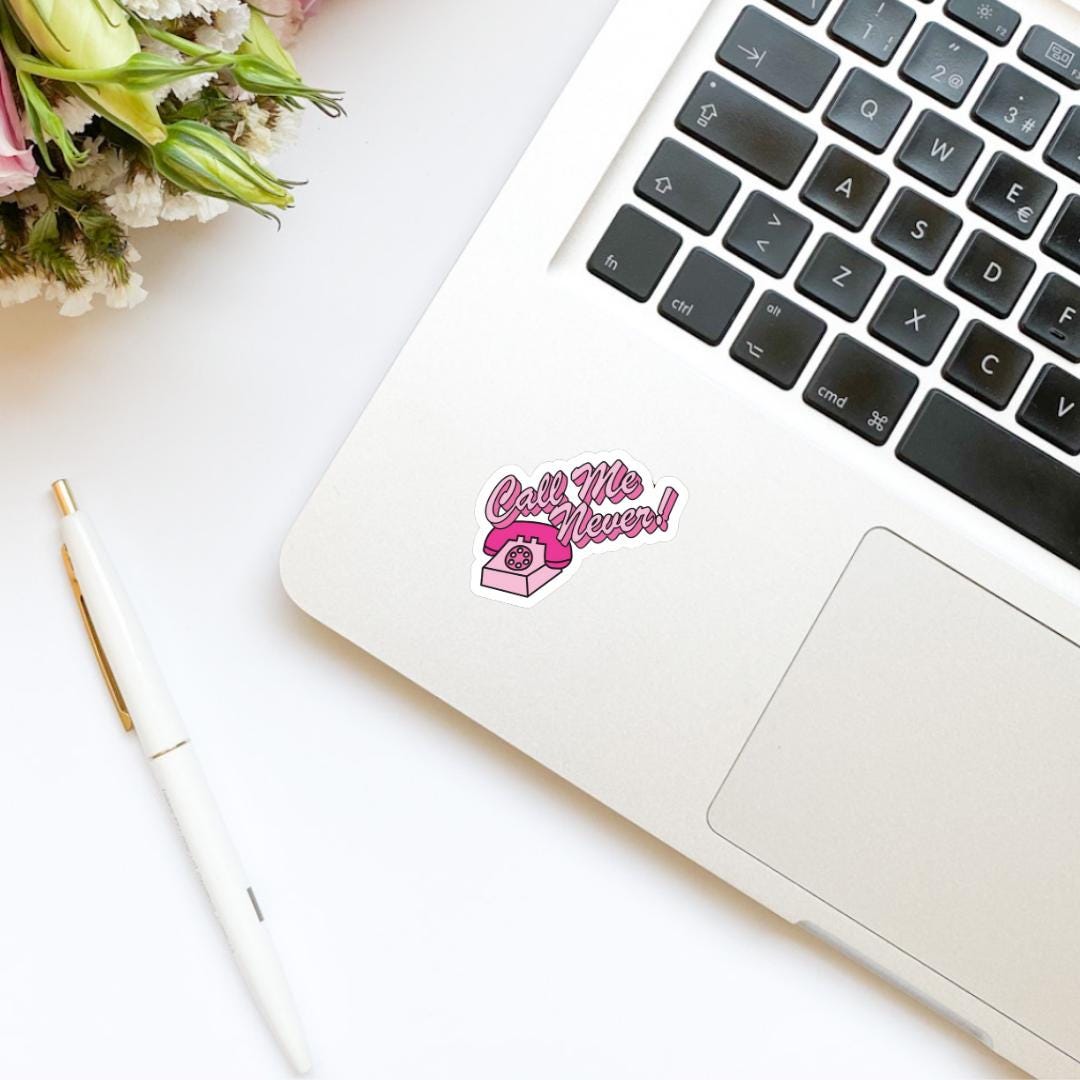 Call Me Never Phone Sticker | Kindle Stickers, Bookish Stickers | Trendy Stickers | Pink Sticker