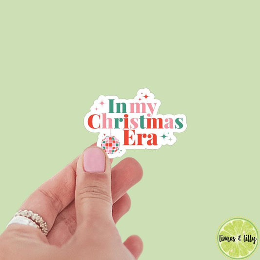 In My Christmas Era Disco Ball Sticker | Eras Sticker | Christmas Sticker | Holiday Sticker | Kindle Stickers | Vinyl Sticker | Laptop