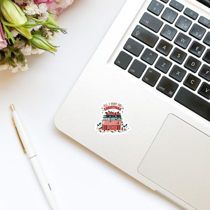 All I Want for Christmas is Books Book Stack Bookish Sticker | Christmas Sticker | Holiday Sticker | Kindle Stickers | Vinyl Sticker |Laptop