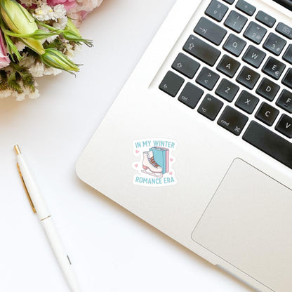In My Winter Romance Era Ice Skates Hockey Sticker | Christmas Sticker | Holiday Sticker | Kindle Stickers | Vinyl Sticker | Laptop