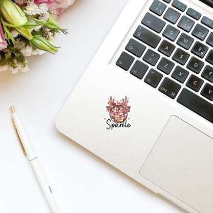 It’s the Season to Sparkle Reindeer Disco Ball Sticker | Christmas Sticker | Holiday Sticker | Kindle Stickers | Vinyl Sticker | Laptop