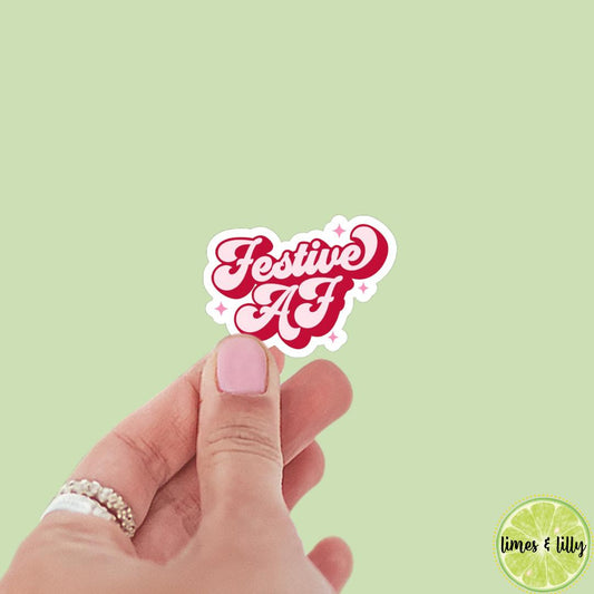Festive AF Sticker | Festive As Fuck Sticker | Christmas Sticker | Holiday Sticker | Kindle Stickers | Vinyl Sticker | Laptop