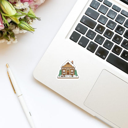 Local Library Gingerbread House Winter Bookish Sticker | Christmas Sticker | Holiday Sticker | Kindle Stickers | Vinyl Sticker | Laptop