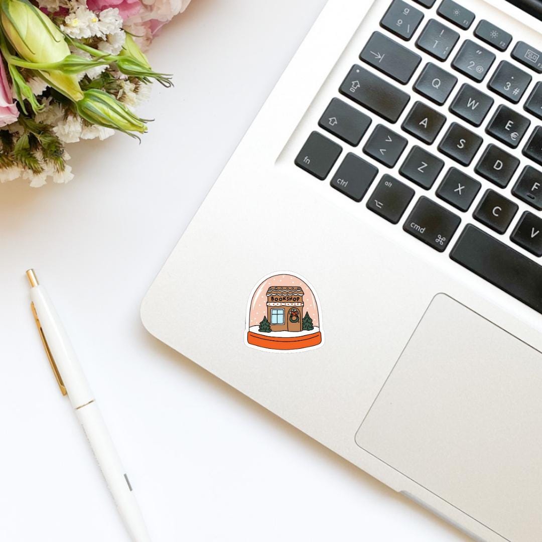 Bookshop Winter Snowglobe Sticker | Christmas Sticker | Holiday Sticker | Kindle Stickers | Vinyl Sticker | Laptop