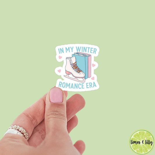 In My Winter Romance Era Ice Skates Hockey Sticker | Christmas Sticker | Holiday Sticker | Kindle Stickers | Vinyl Sticker | Laptop