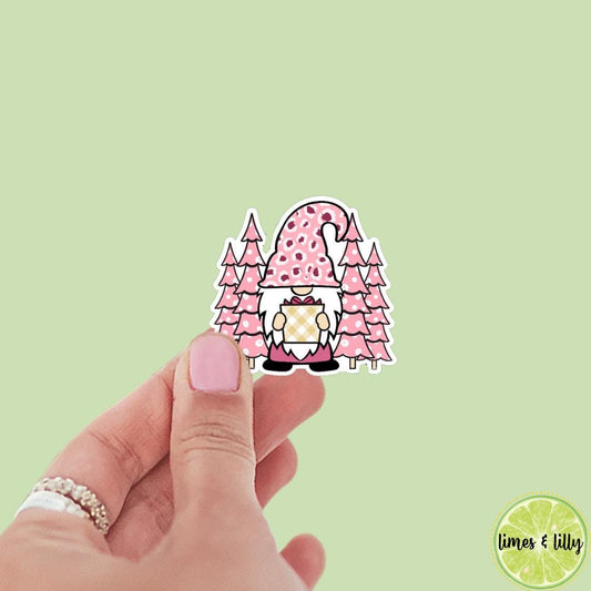Pink Christmas Trees Ghome Present Sticker | Christmas Sticker | Holiday Sticker | Kindle Stickers | Vinyl Sticker | Laptop