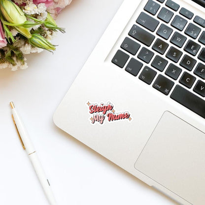 Christmas Sleigh My Name Sticker | Christmas Sticker | Holiday Sticker | Kindle Stickers | Vinyl Sticker | Laptop