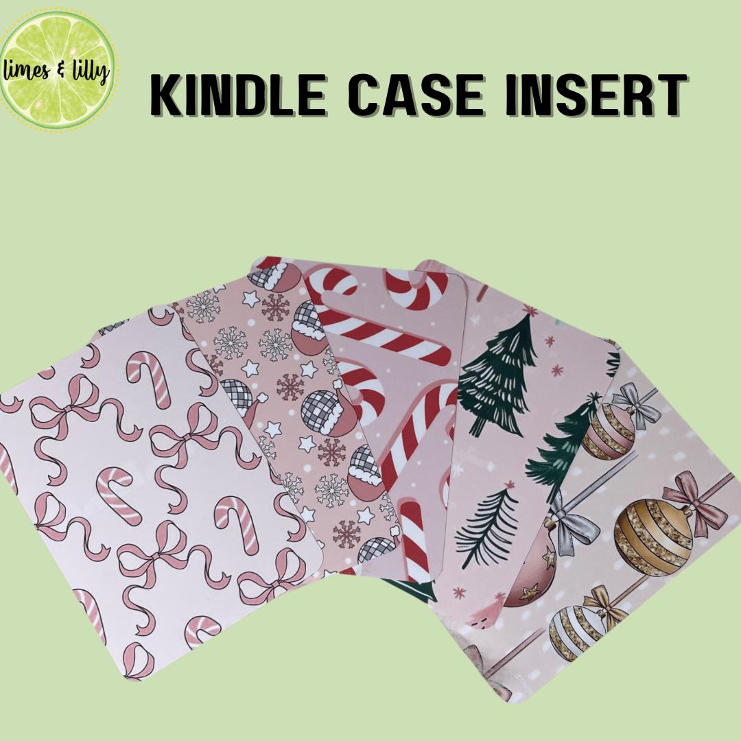 Kindle Insert for Clear Case | Pink Christmas Holiday Insert | Cardstock Insert | Bookish Gift | Ereader | Kindle Accessories | Book Merch