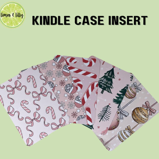 Kindle Insert for Clear Case | Pink Christmas Holiday Insert | Cardstock Insert | Bookish Gift | Ereader | Kindle Accessories | Book Merch