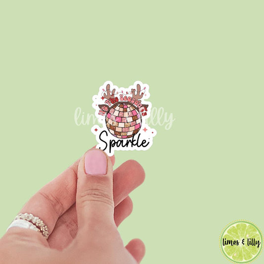 It’s the Season to Sparkle Reindeer Disco Ball Sticker | Christmas Sticker | Holiday Sticker | Kindle Stickers | Vinyl Sticker | Laptop