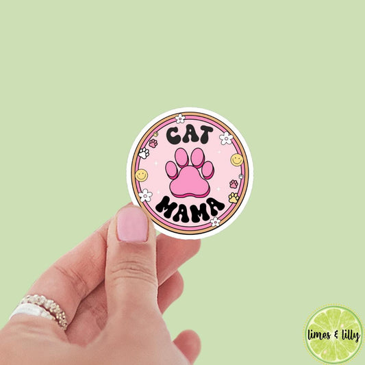 Cat Mama Pink Quote Sticker | Bookish Stickers | Kindle Stickers | Sticker Quote | Cat Lover | Book Lover