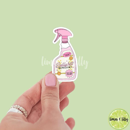 Bullshit Repellent Pink Spray Bottle Vinyl Sticker | Book Sticker | Girly | Water Bottle Sticker | Bookish Stickers | Kindle Sticker |