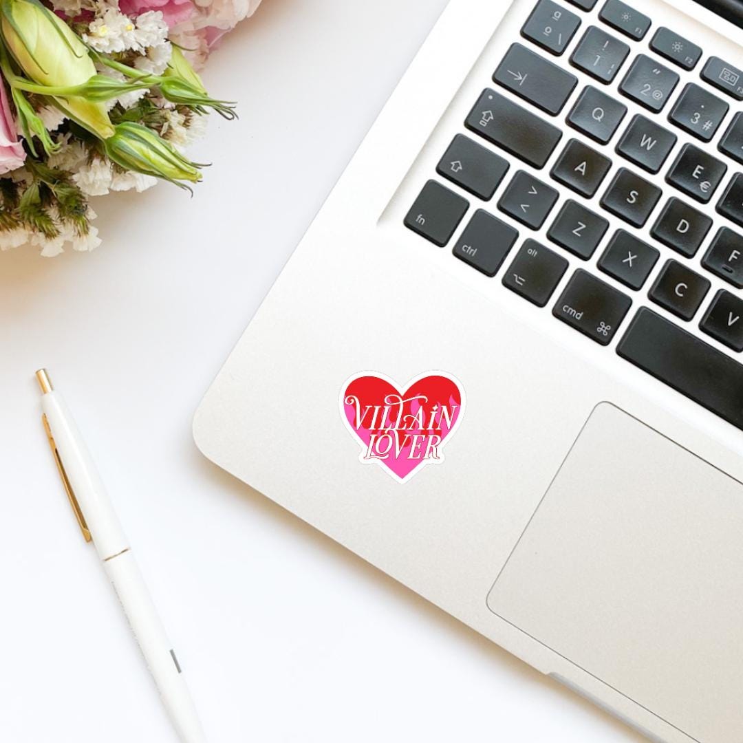 Villain Lover Red Heart Sticker | Kindle Sticker | Water Bottle Sticker | Bookish Stickers | Bookish Sticker | Romance Trope